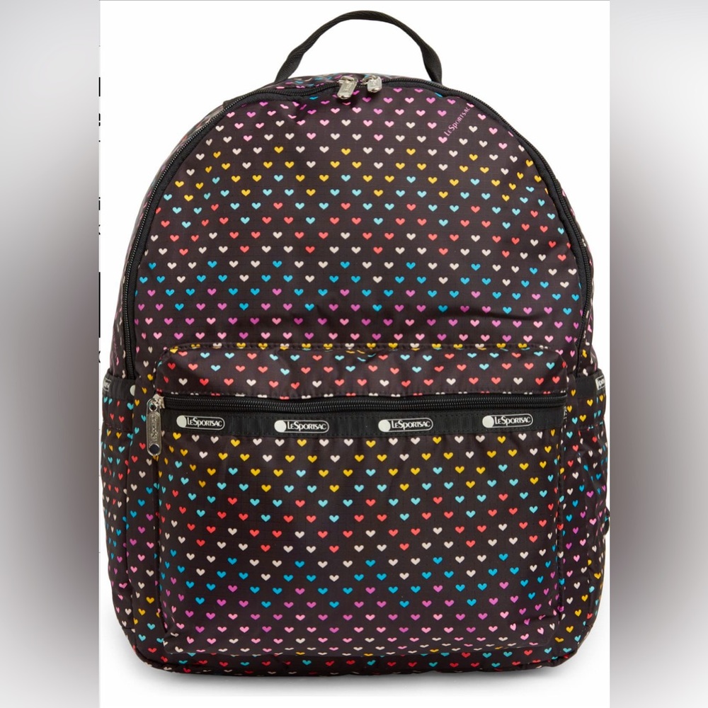 NWT LeSportsac Logan Heart Pattern Nylon Backpack